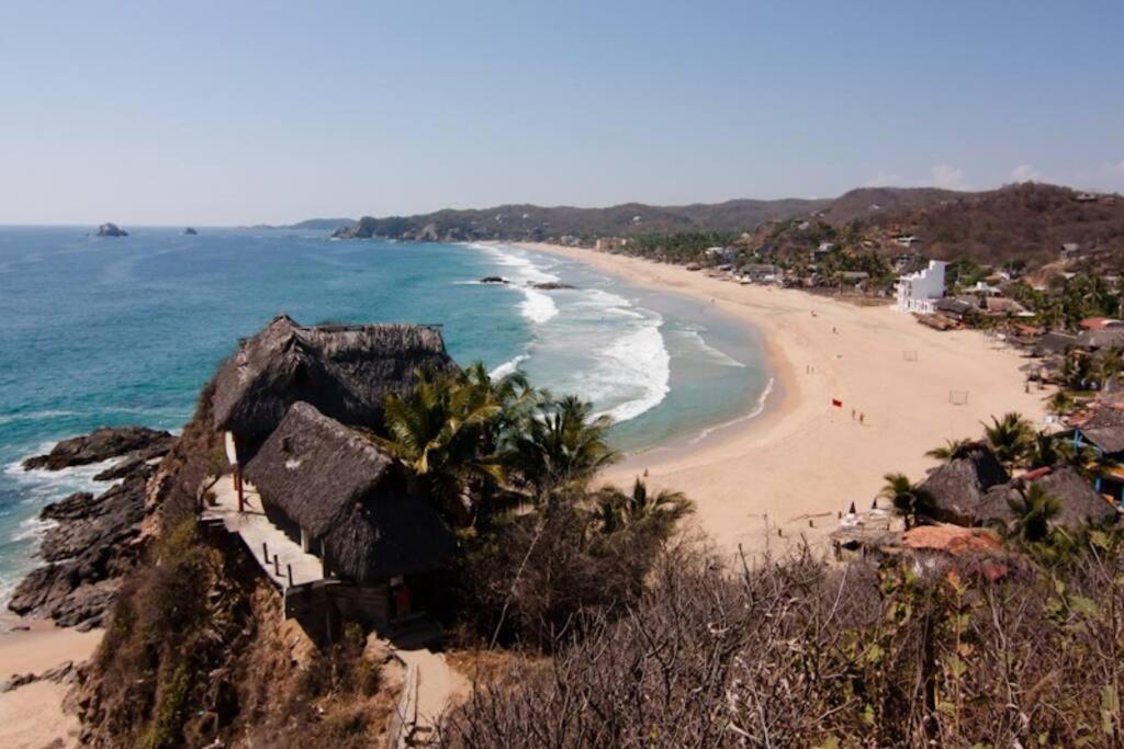 Casa Xcaanda Oceanfront With Pool Villa Puerto Ángel Exterior foto